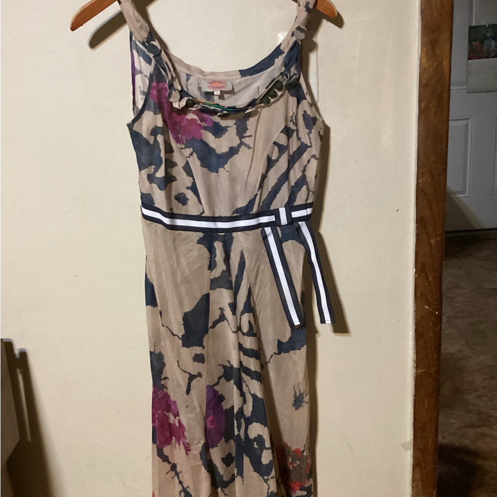 Women’s Aoyama Itchome Silk Art Sleeveless Dress Size S
